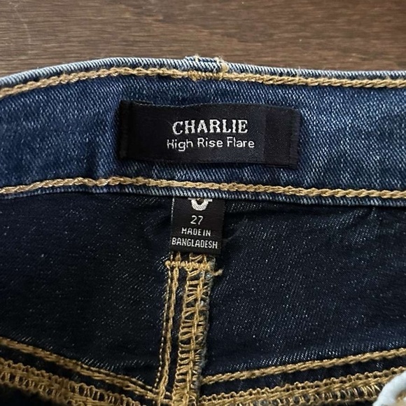 True Religion-Charlie High rise flare jeans, blue- size 27-NWT-retails $159 - Picture 7 of 11